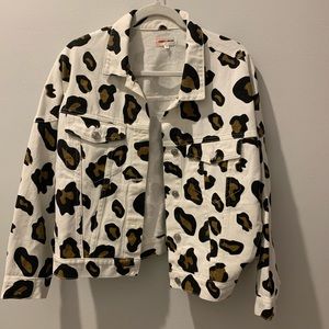 NWOT SUNSET + SPRING printed denim jacket